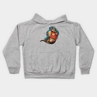 Bengal cat cinemaholic bingewatcher with popcorn Kids Hoodie